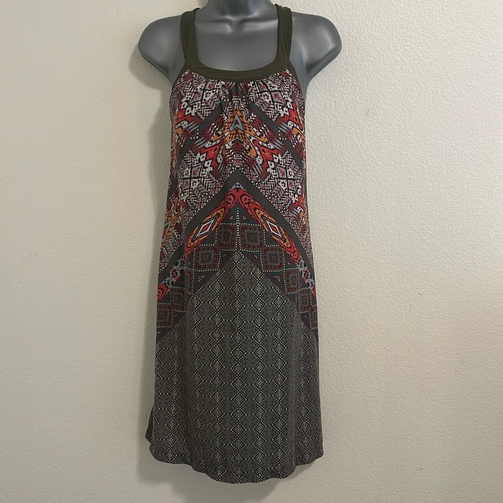 Prana Built in Bra Tribal Print Summer Dress